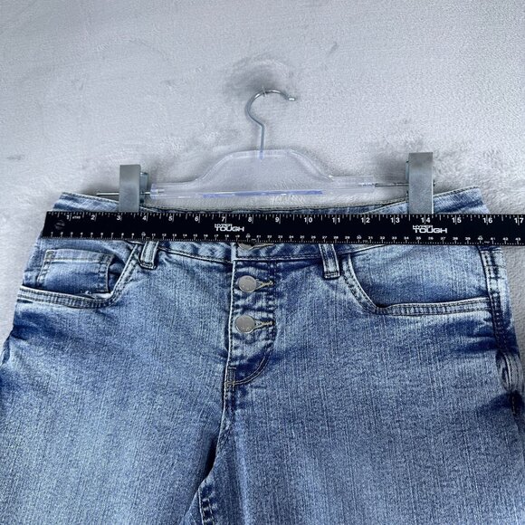 Venus Flare Leg Jeans Womens Size 10 Ankle Slit Button Fly Acid Wash Blue - Picture 7 of 12